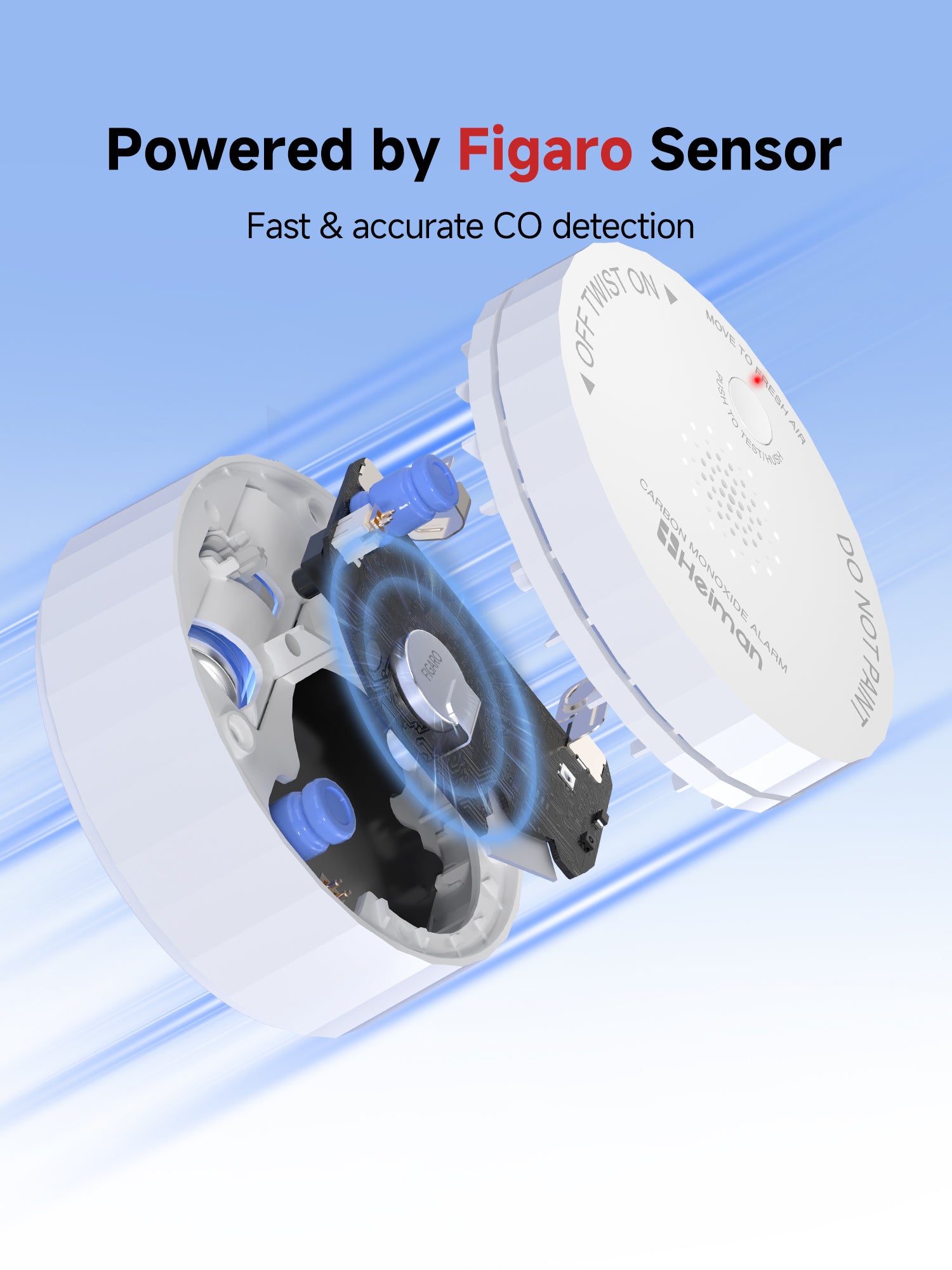 Heiman C1-S Carbon Monoxide Detectors, UL 2034 5th Certified, CO Detector Battery Powered, 85 dB Alarm,CO Alarm for Home RVs Hotel Rental Apartment