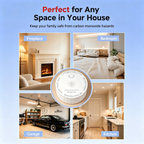 Detectores CO Heiman C1-W Smart, Avisos en Tiempo Real, Wi-Fi 2.4 GHz, Certificado UL 2034 5th, Detector CO a Pilas, Alarma 85 dB, Pequeña Alarma CO para Hogar Autocaravanas Hotel Alquiler Apartamento