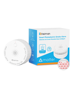 Detectores Humo Heiman Matter, Alarma Incendio Fotoeléctrica Smart, Certificado UL217-10th, A Pilas, Aviso en Tiempo Real, Compatible con Smartthings, Home Assistant, Mini Portátil Hogar Viaje S1-M