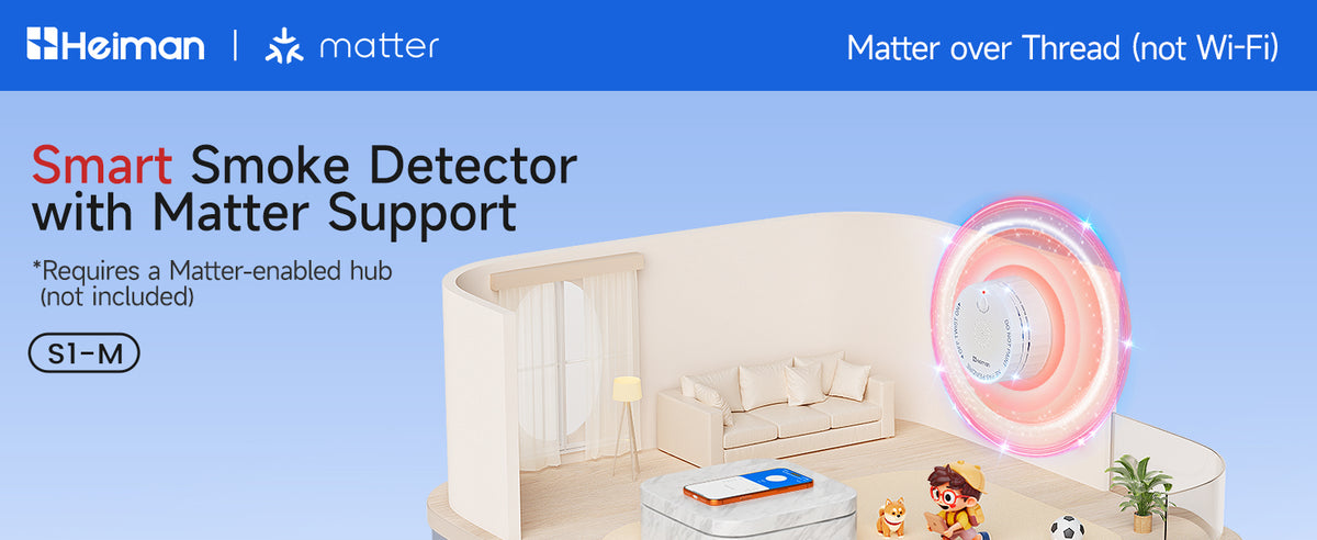 Heiman S1-M smart smoke detector with Matter support over Thread