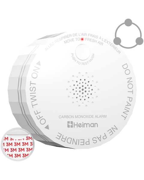 HEIMAN Carbon Monoxide Detectors, Interconnected CO Detector Battery Operated, UL 2034 5th Certified, Wireless Small Mini Carbon Monoxide Alarm for Home Rental Apartment/C1-R 1 Pack