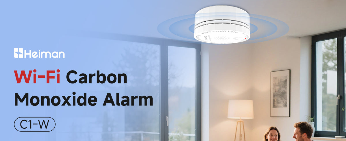 Heiman C1-W Wi-Fi carbon monoxide alarm for home safety