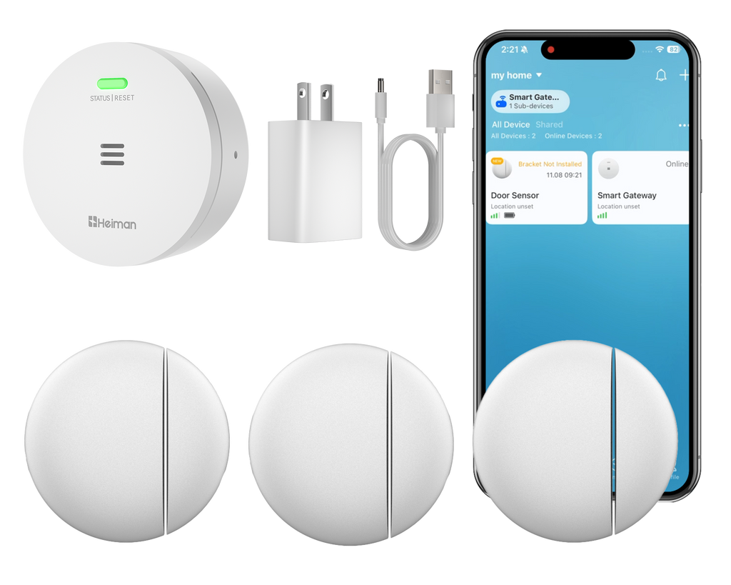Heiman HS2DS-R RF Door Sensor — 656ft Alarm Trigger for Shed