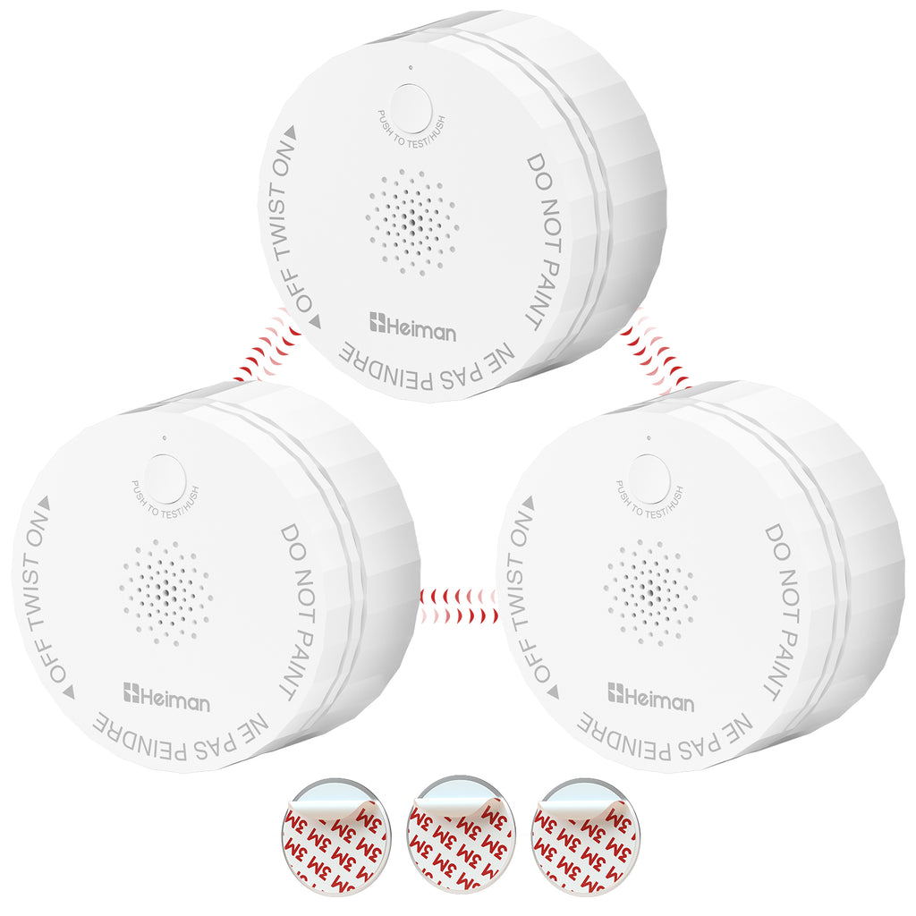 Detectores CO HEIMAN, Detector CO Interconectado a Pilas, Certificado UL 2034 5th, Alarma CO Inalámbrica Pequeña Mini para Hogar Alquiler Apartamento/C1-R 1 Paquete