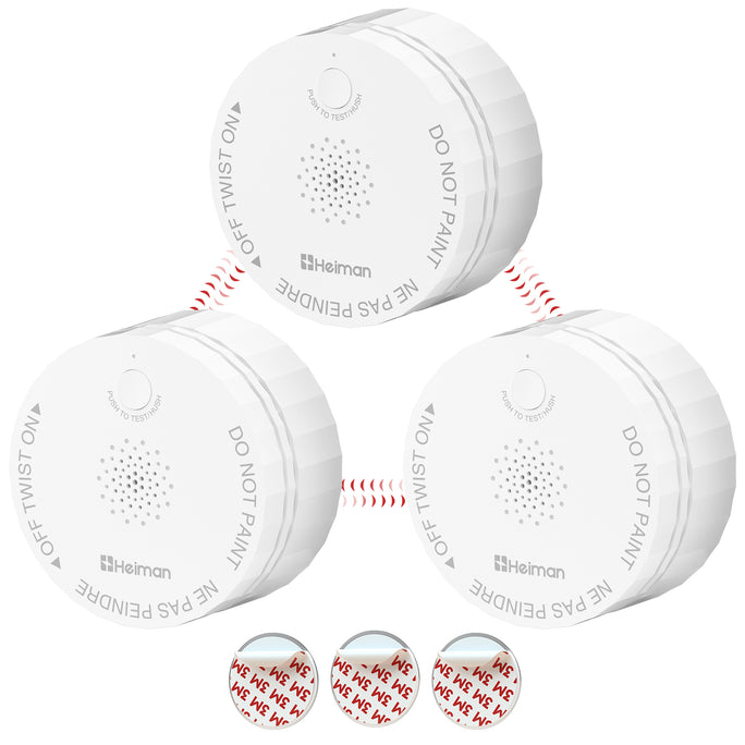 Heiman C1-R Carbon Monoxide Detectors, Interconnected CO Detector Battery Operated, UL 2034 5th Certified, Wireless Small Mini Carbon Monoxide Alarm for Home Rental Apartment