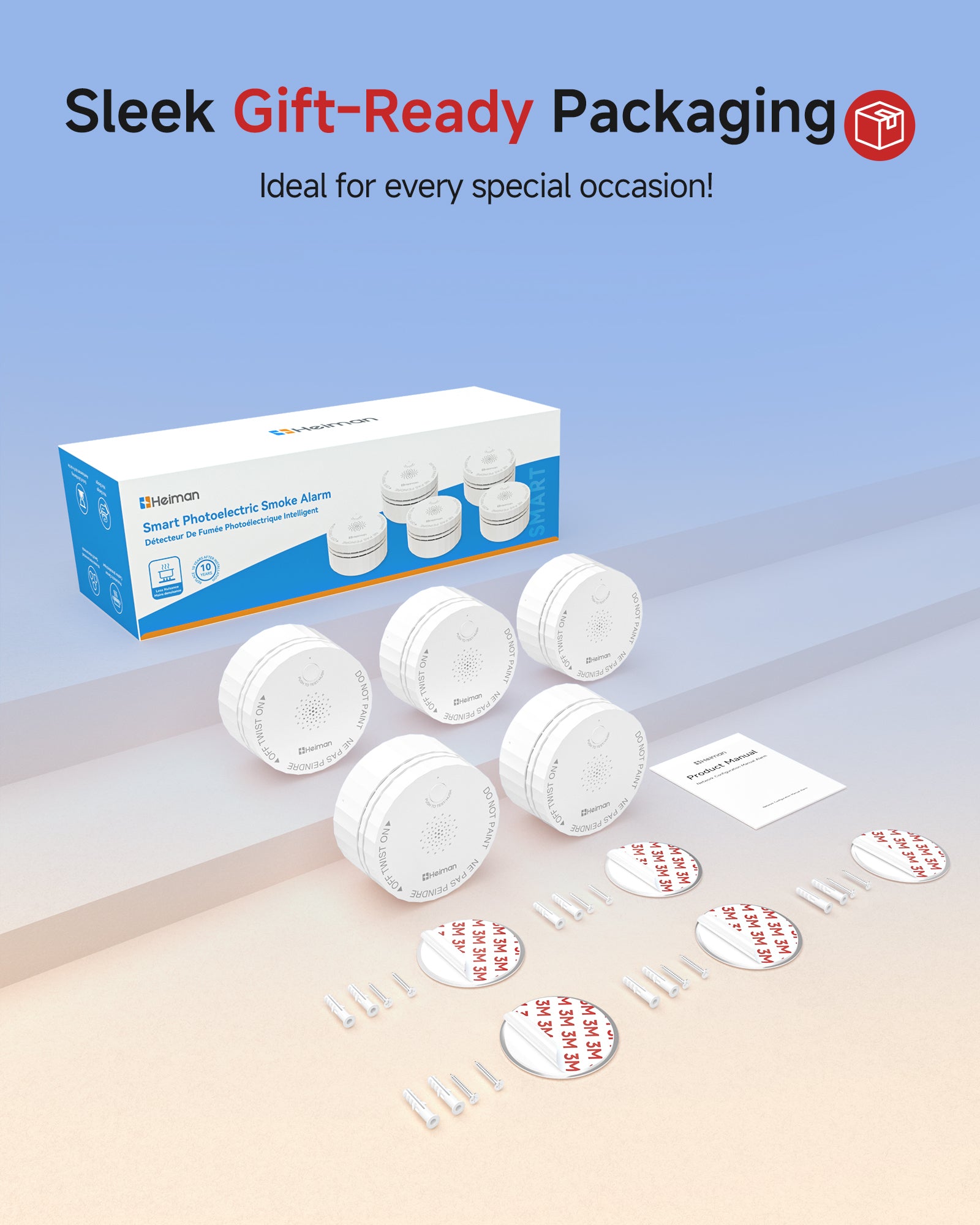 Detectores de Humo HEIMAN, Detector de Humo Interconectado a Pilas, Certificado UL 2034 5th, Alarma CO Inalámbrica Pequeña Mini para Hogar Alquiler Apartamento/C1-R 1 Pack