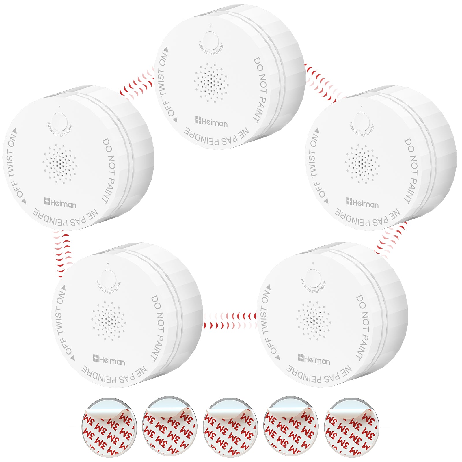 Detectores CO HEIMAN, Detector CO Interconectado a Pilas, Certificado UL 2034 5th, Alarma CO Inalámbrica Pequeña Mini para Hogar Alquiler Apartamento/C1-R 1 Paquete
