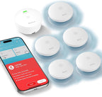 Detectores Fugas Agua Heiman para el Hogar, Alarma Sensor Agua Detector Fugas, Sensor Agua a Pilas para Sótano/Tubería/Desagüe/Lavabo/Baño/Cocina/Inodoro/Lavadero, 1 Pack（Sin Incluir Gateway )