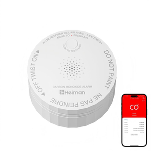 Heiman C1-W Smart Carbon Monoxide Detectors, Real-Time Notifications, 2.4 GHz Wi-Fi, UL 2034 5th Certified, CO Detector Battery Powered, 85 dB Alarm, Small CO Alarm for Home RVs Hotel Rental Apartment