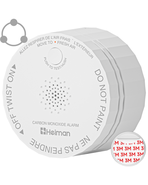 Heiman C1-S Carbon Monoxide Detectors, UL 2034 5th Certified, CO Detector Battery Powered, 85 dB Alarm,CO Alarm for Home RVs Hotel Rental Apartment
