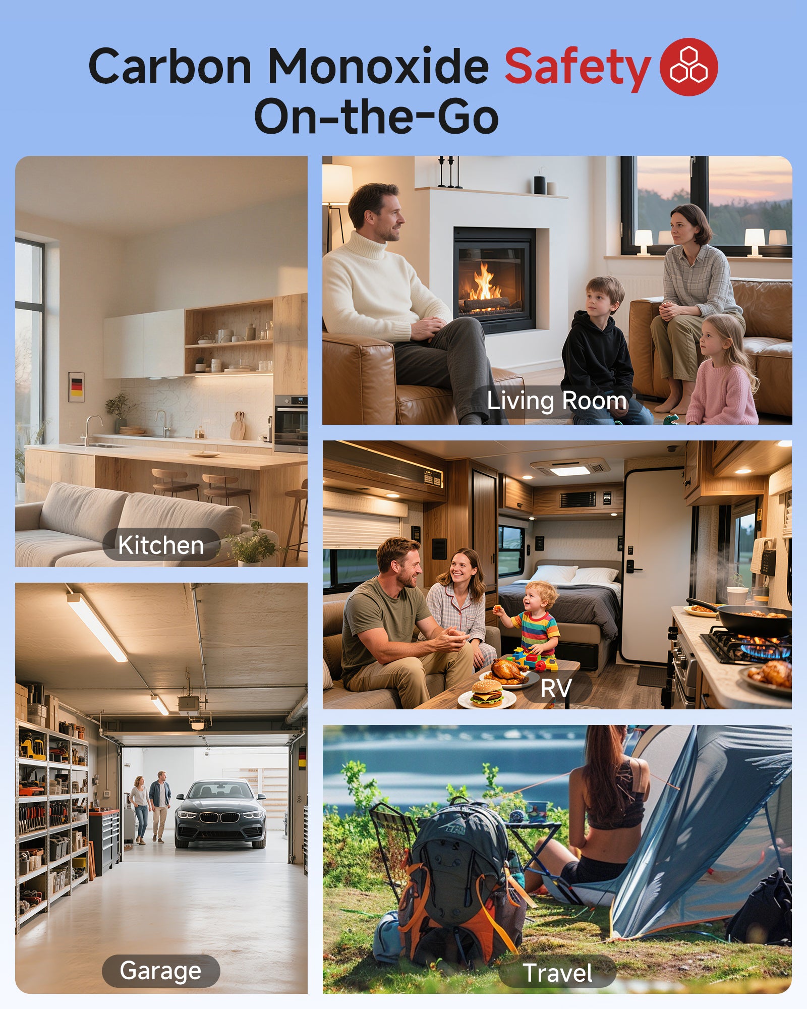 Heiman Carbon Monoxide Detectors, Matter CO Detector Battery Powered, UL 2034 5th Certified, Smart Wireless Mini CO Alarm for Home, Real-time Notification, for Smartthings,Home Assistant C1-M