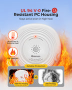 Heiman Smoke Detector 10-Year Sealed Battery Powered, UL 217 10th Certified, Photoelectric Smoke Alarm, LED Status Lights/85 dB Alarm/Test Silence Button, Fire Alarm for Home Hotel Rental Apartment 636PHS