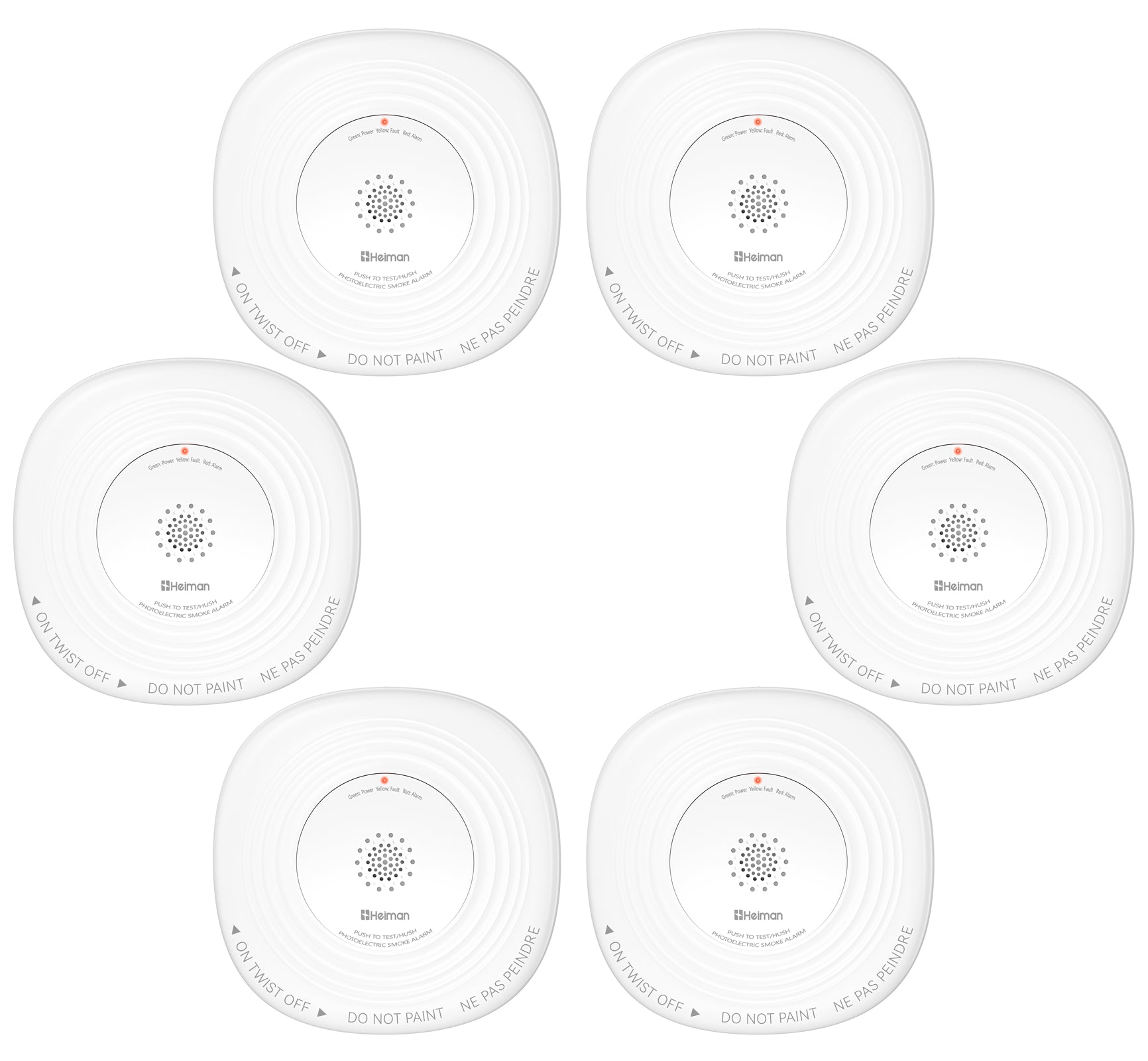 Heiman Smoke Detector 10-Year Sealed Battery Powered, UL 217 10th Certified, Photoelectric Smoke Alarm, LED Status Lights/85 dB Alarm/Test Silence Button, Fire Alarm for Home Hotel Rental Apartment 636PHS