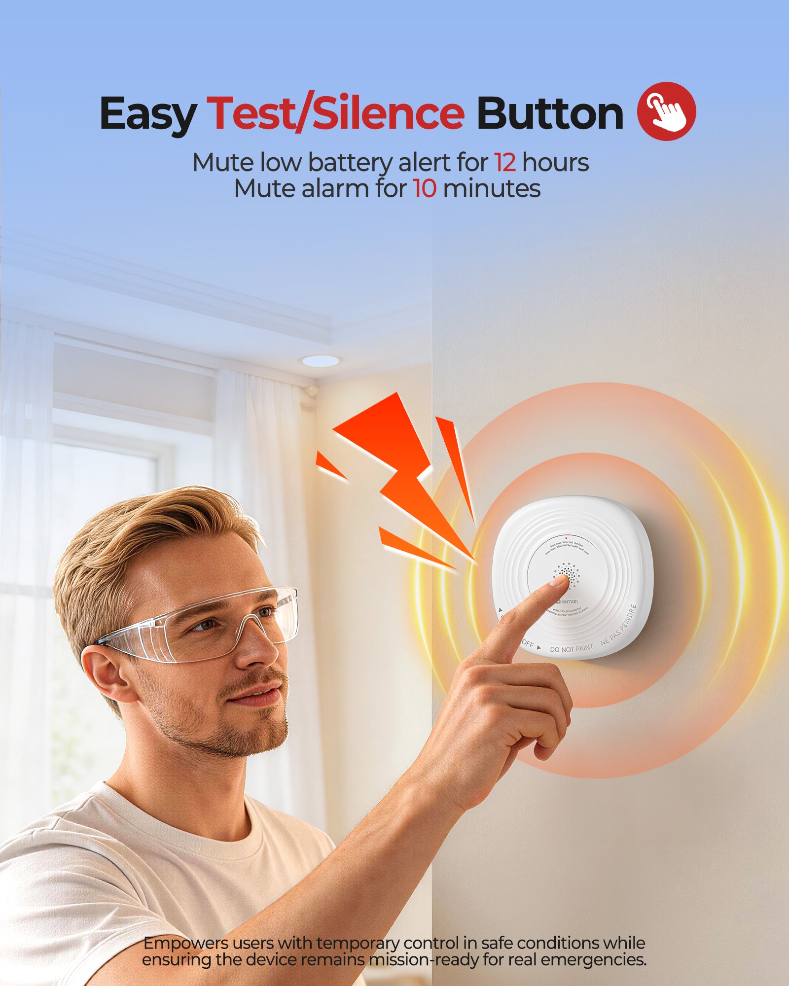 Heiman Smoke Detector Carbon Monoxide Detector Combo 10-Year Sealed Battery, UL 217 10th/UL 2034 5th Certified/85 dB Alarm, Photoelectric Fire Smoke Alarm & CO Detector for Home Hotel Rental Apartment