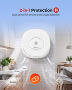 Heiman Smoke Detector Carbon Monoxide Detector Combo 10-Year Sealed Battery, UL 217 10th/UL 2034 5th Certified/85 dB Alarm, Photoelectric Fire Smoke Alarm & CO Detector for Home Hotel Rental Apartment