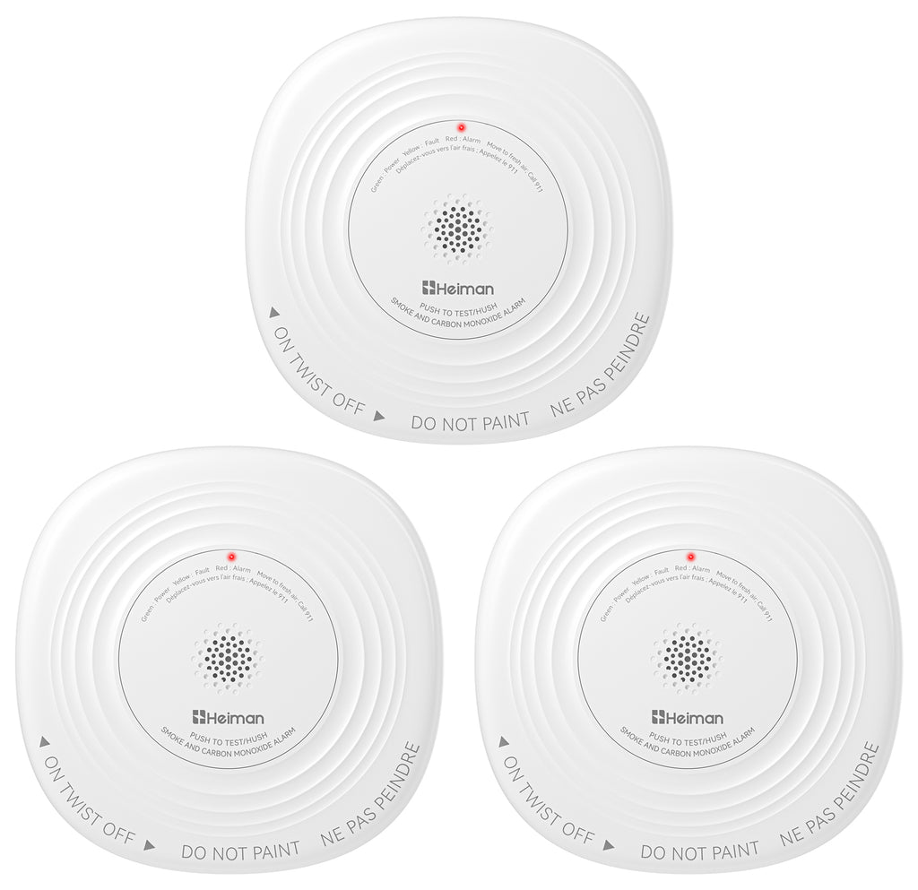 Heiman Smoke Detector Carbon Monoxide Detector Combo 10-Year Sealed Battery, UL 217 10th/UL 2034 5th Certified/85 dB Alarm, Photoelectric Fire Smoke Alarm & CO Detector for Home Hotel Rental Apartment