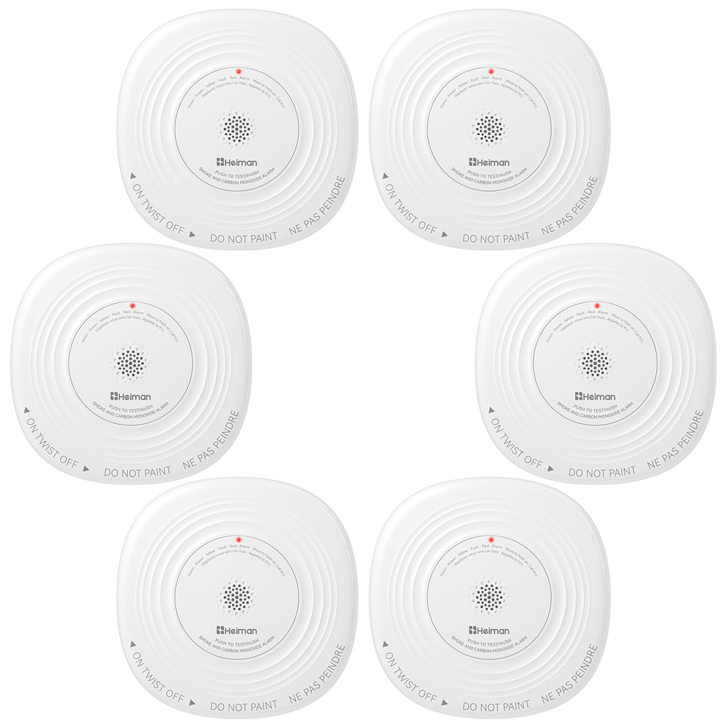 Heiman Smoke Detector Carbon Monoxide Detector Combo 10-Year Sealed Battery, UL 217 10th/UL 2034 5th Certified/85 dB Alarm, Photoelectric Fire Smoke Alarm & CO Detector for Home Hotel Rental Apartment