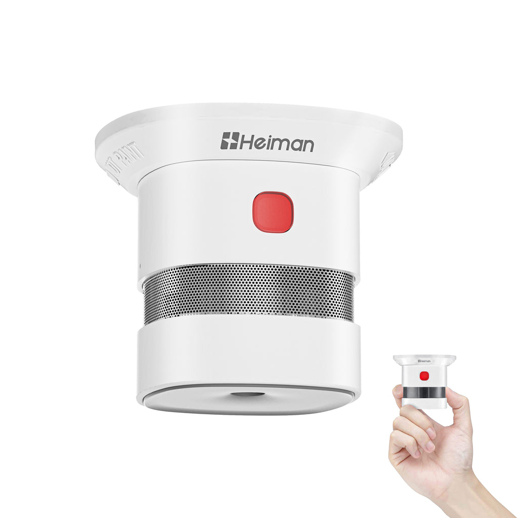 Heiman Home Smoke Detectors, 3-Second Installation, Mini Portable Fire Alarm, High-Accuracy Photoelectric Sensing,10-Year Replaceable Battery,Compact Design,Loud 85dB Alert,Easy Test & Silence, Home Security System Wireless Indoor Security 1SA