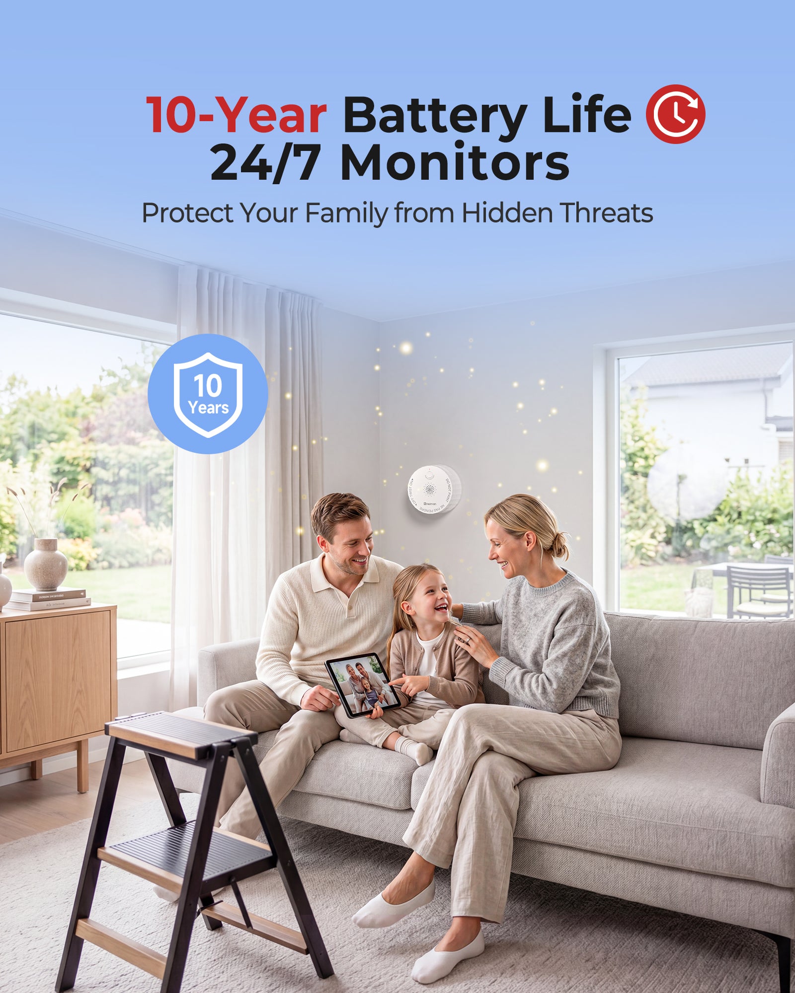 Detectores Humo Heiman Matter S1-S, Alarma Incendio Fotoeléctrica Smart, Certificado UL217-10th, A Pilas, Home Assistant, Mini Portátil Hogar Viaje