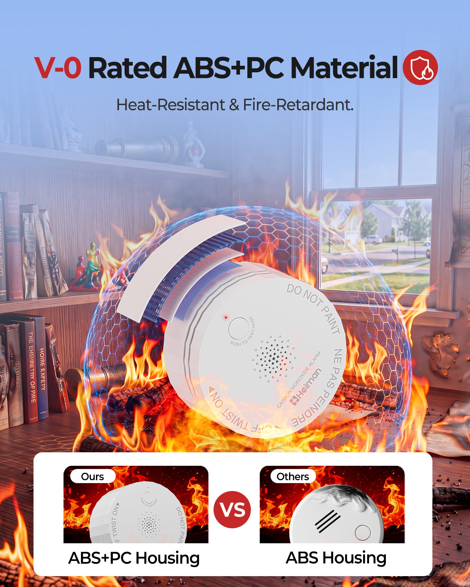 Detectores Humo Heiman Matter S1-S, Alarma Incendio Fotoeléctrica Smart, Certificado UL217-10th, A Pilas, Home Assistant, Mini Portátil Hogar Viaje