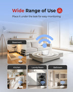Heiman Water Leak detectors for Home,Water Sensor Alarm Leak Detector, Battery Operated Water Sensor for Basement/Pipe/Drain/Sink/Bathroom/Kitchen/Toilet/Laundry Room, 1 Pack（Not Include Gateway