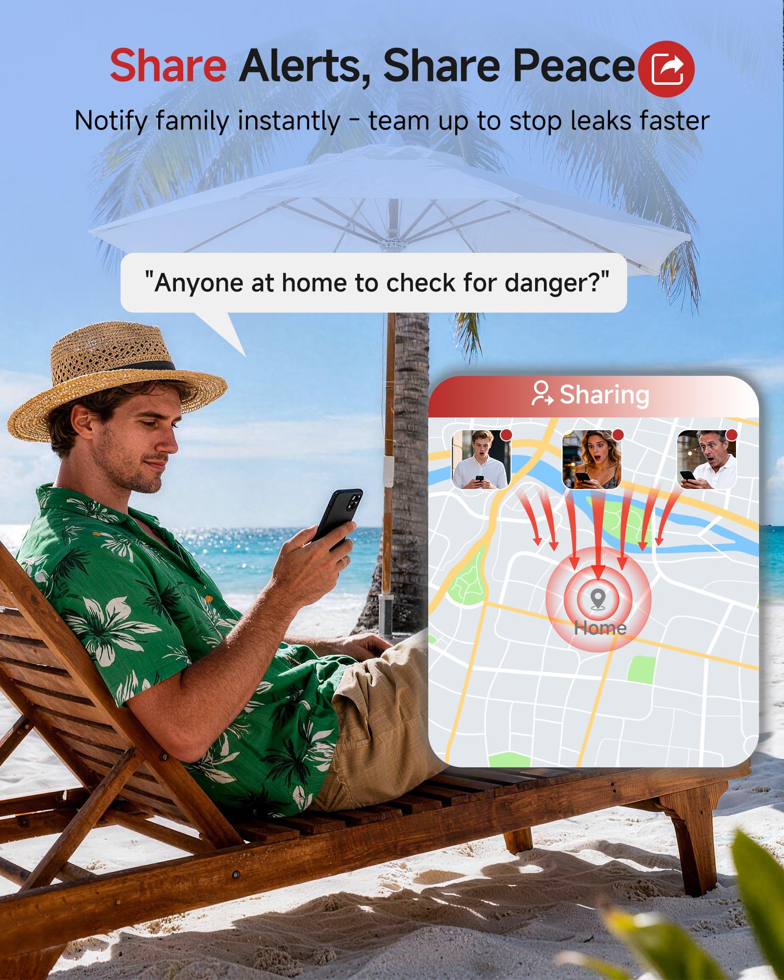 Heiman Water Leak detectors for Home,Water Sensor Alarm Leak Detector, Battery Operated Water Sensor for Basement/Pipe/Drain/Sink/Bathroom/Kitchen/Toilet/Laundry Room, 1 Pack（Not Include Gateway